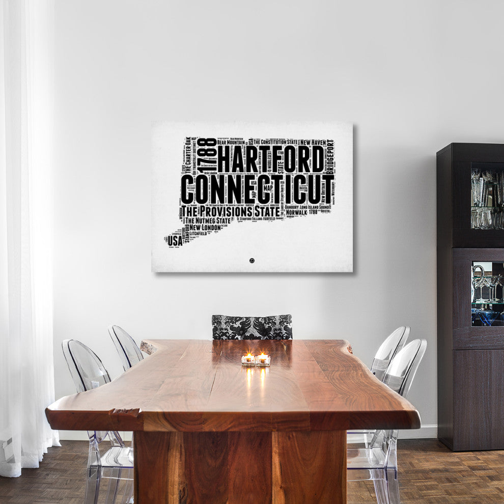 "Connecticut Word Cloud 2" Fine Art Print