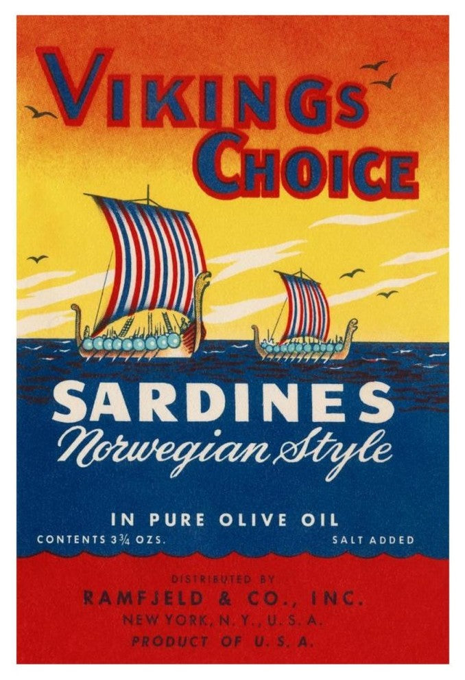 "Vikings Choise Sardines" Digital Paper Print by Retrolabel, 31"x46"