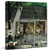 "Rain-out Birthday Party" Print on Canvas by Stevan Dohanos