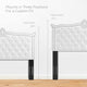 Tufted Headboard, Nailhead, Twin Size, White, Velvet, Modern, Guest Suite
