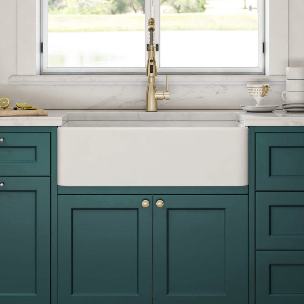 Farmhouse 33" Fireclay White Kitchen Sink Single Bowl