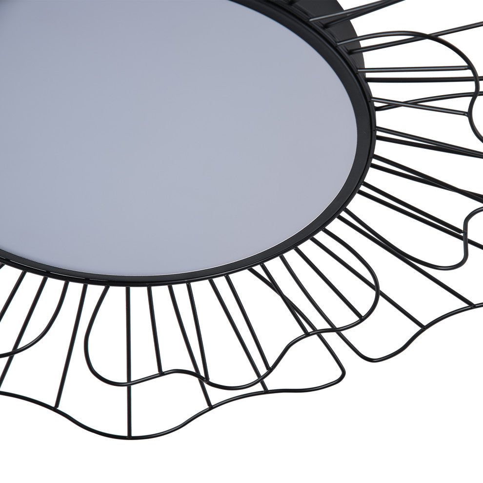 24-Inch Modern 1-Light Dimmable LED Flush Mount Ceiling Lamp