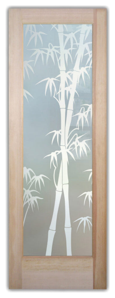 Interior Prehung Door or Interior Slab Door - Bamboo Shoots - Primed - 30" x...