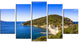 "Blue Seashore At Elba Island" Seashore Wall Art, 5 Panels, 60"x32"