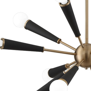 Zodiac 12 Light Aged Brass Chandelier