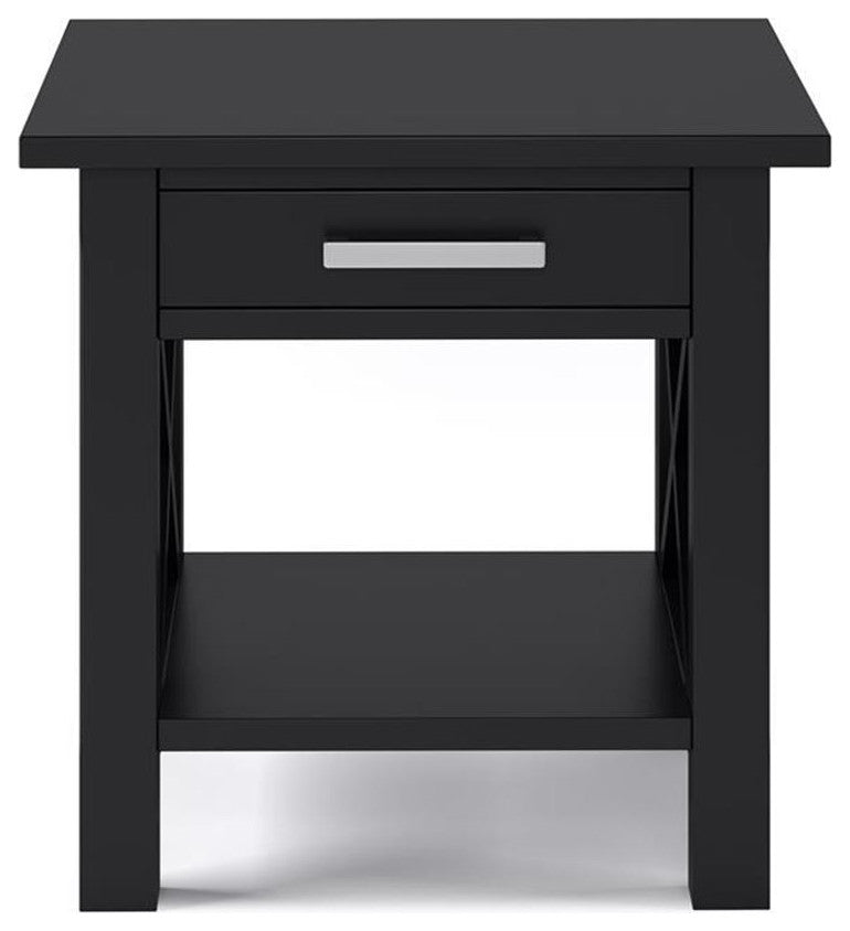 Kitchener Solid Wood End Table In Black