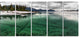 Crystal Clear Lake and Mountains, Landscape Canvas Print, 60"x28", 5 Panels