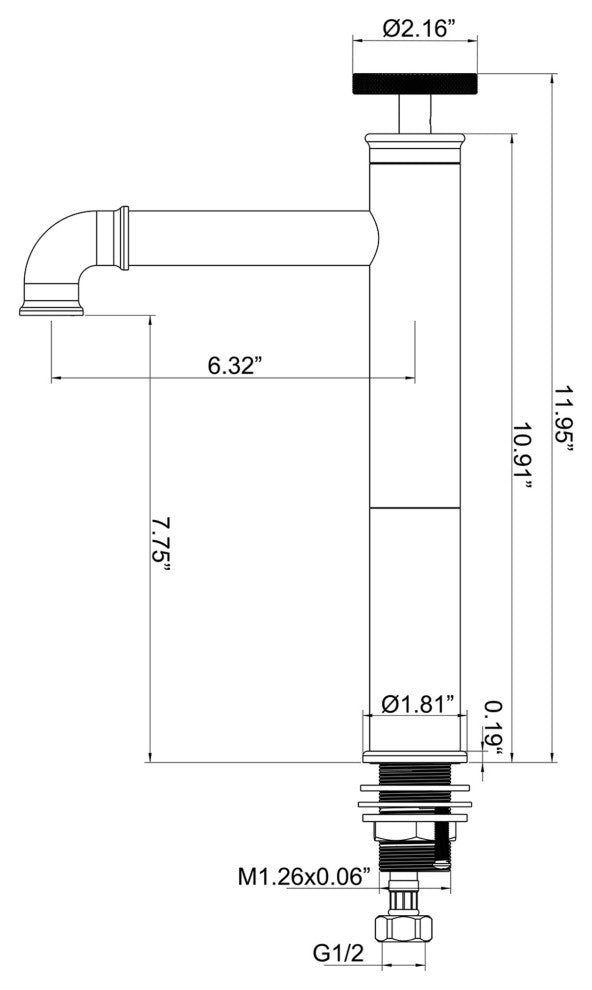 Deck Mounted Single Hole Bathroom Sink Faucet, Matte Black