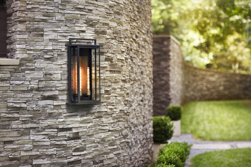 Hinkley Langston 29" Extra Large Outdoor Wall Mount, Black + Burnished Bronze