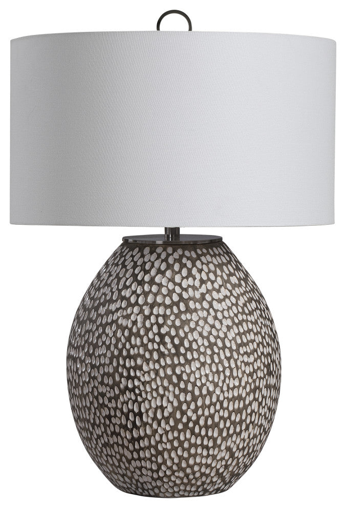 Uttermost Cyprien Gray White Table Lamp