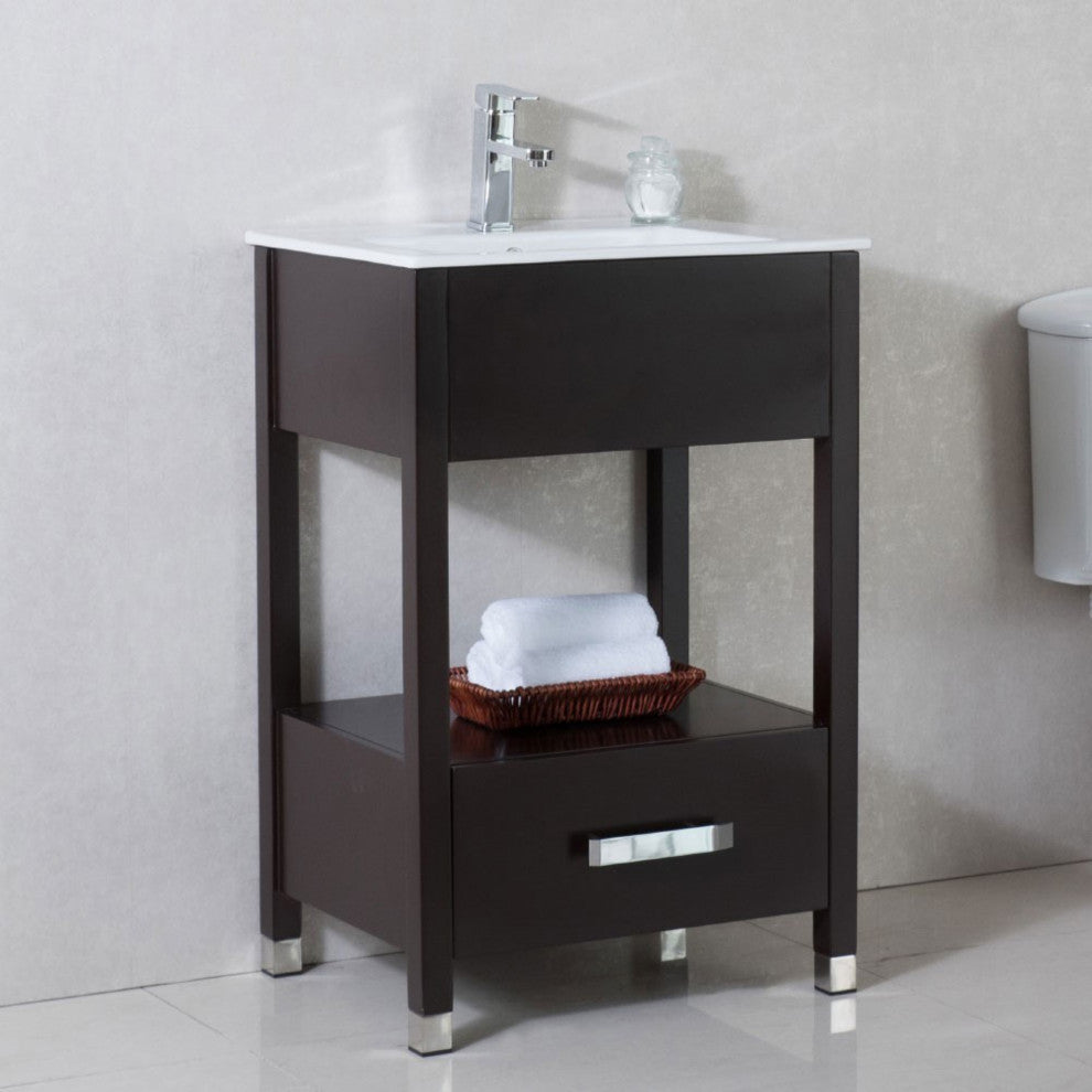 24" Single Sink Vanity-Manufactured Wood-Espresso