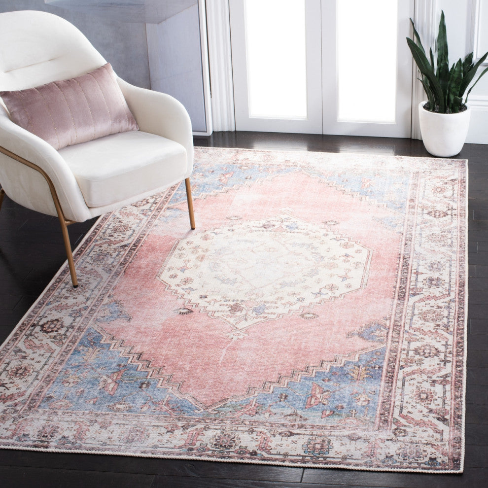 Safavieh Serapi SEP357 Rug Machine-Washable, Ivory/Pink, 4'x6'