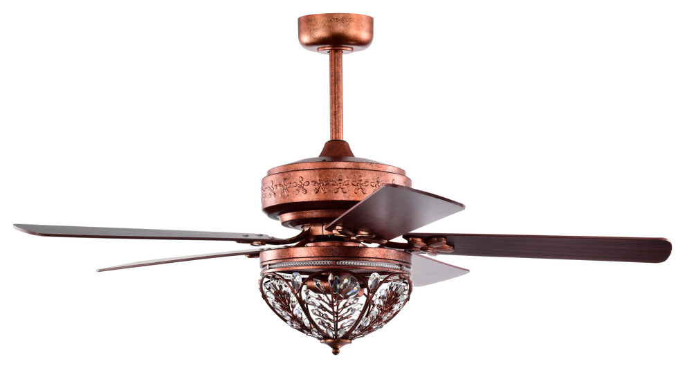 Jacira 52 in. 2-Light Indoor Antique Copper Finish Chandelier with Light Kit