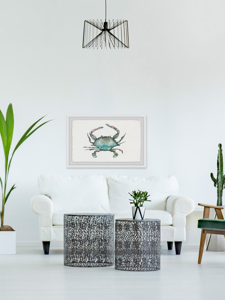 "Pastel Crab" Framed Painting Print, 18"x12"