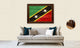 Saint Kitts And Nevis Country Textured Flag Print With Brown Gold Frame, 19"X27"