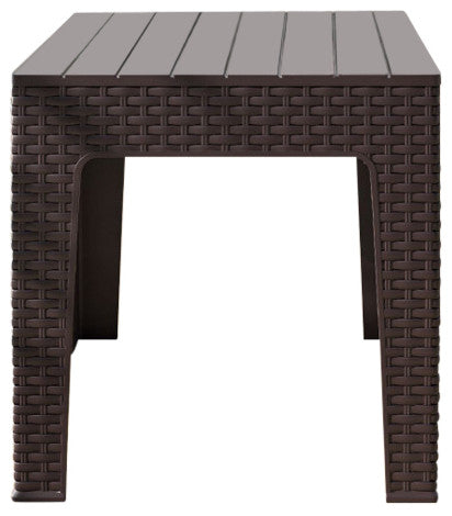 Trillia Resin Patio End Table, Wenge Brown