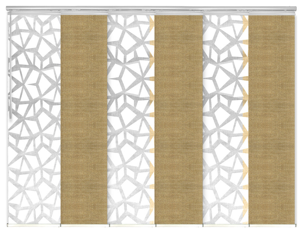 Scattered-Daffodil 6-Panel Track Extendable Vertical Blinds 70-130"x94"