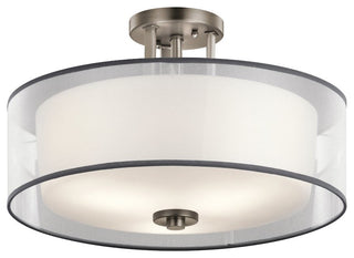 Semi Flush 3-Light, Antique Pewter