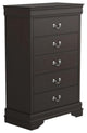 5 Drawers Wood Chest, Cappuccino