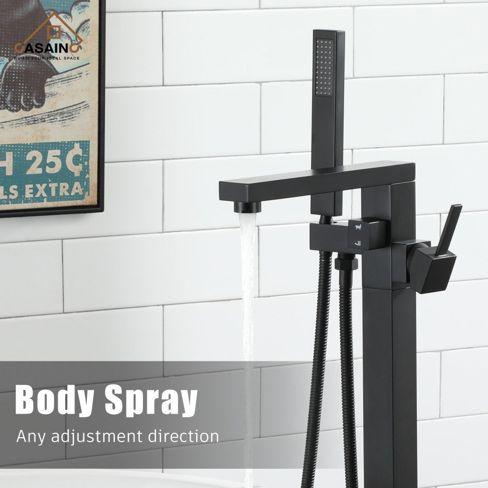 Bathroom Tub Filler with Hand Shower in Brushed Nickel and More, Matte Black