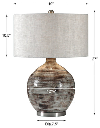 Uttermost Tamula Distressed Ivory Table Lamp
