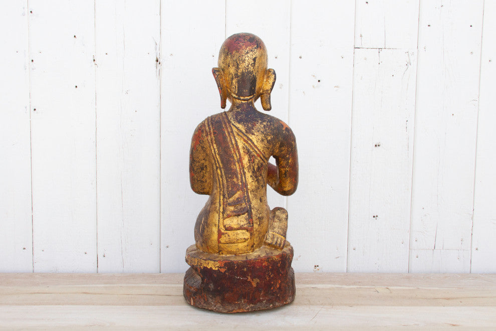 Burmese Sariputra Gilded Monk