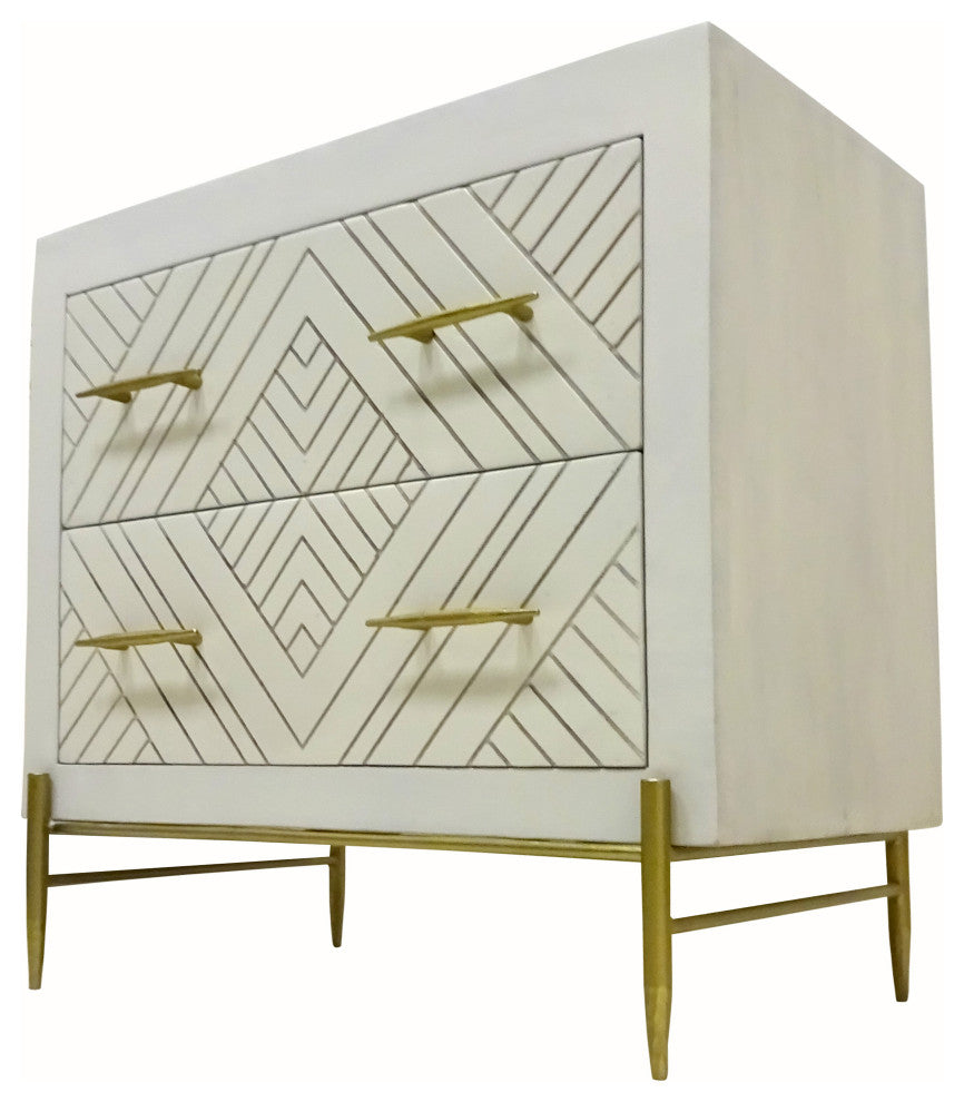 Redondo Perez Nightstand, 2 Drawers