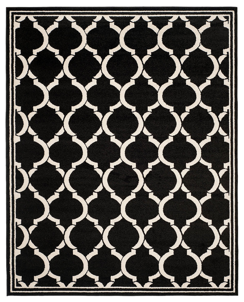 Safavieh Amherst Amt415G Outdoor Rug, Anthracite/Ivory, 9'0" X 12'0"