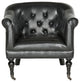 Safavieh Nicolas Tufted Club Chair, Antique Black Leather