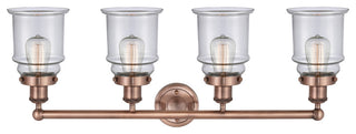 Canton 4-Light 33" Bath Vanity Light, Antique Copper Finish, Clear Shade