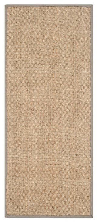 Safavieh Natural Fiber Nf114P Solid Color Rug, Natural/Grey, 4'0"x4'0" Round