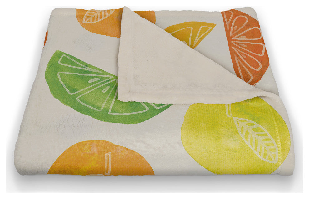 Citrus Fruit Pattern 50"x60" Coral Fleece Blanket
