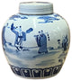 Chinese Hand-paint 8 Immortal Blue White Porcelain Ginger Jar Hws2823