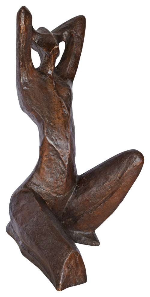 Modern Art Women Enjoying the Sun Bronze Statue - Size: 20"L x 13"W x 34"H.