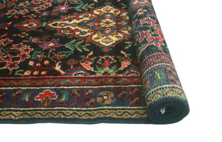 Fine Vintage Distressed Andromac Charcoal/Blue Runner, 3'6 x 10'2