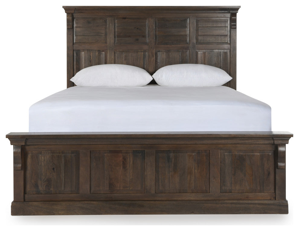 Adelaide Mango Wood Bed, Cocoa Brown by Kosas Home, Queen