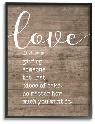 Stupell Ind. Love Definition Planked Framed Giclee Art, 16x20