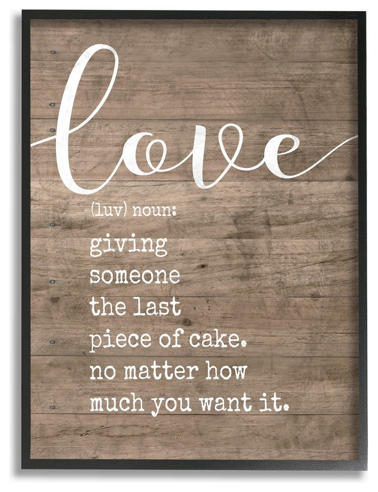 Stupell Ind. Love Definition Planked Framed Giclee Art, 16x20