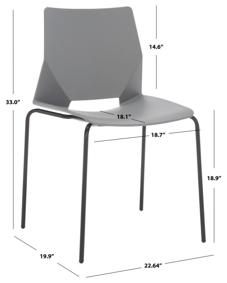 Safavieh Couture Nellie Molded Plastic Dining Chair, Grey/Black