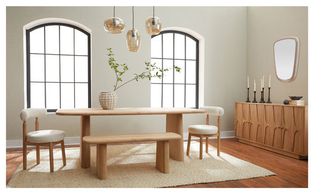 Laurel Solid White Oak Dining Table - Natural