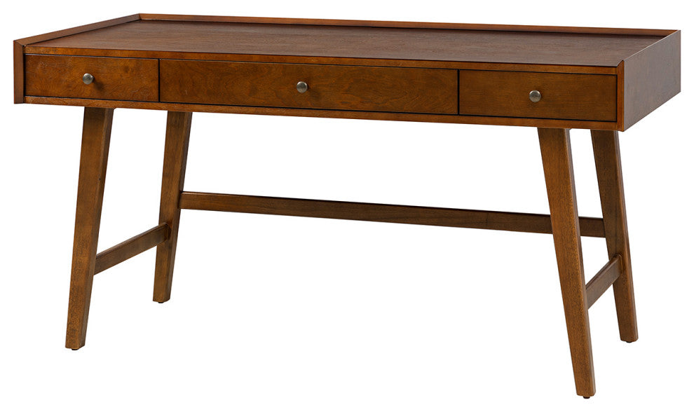 Edward Desk With Built in Outlets, Walnut