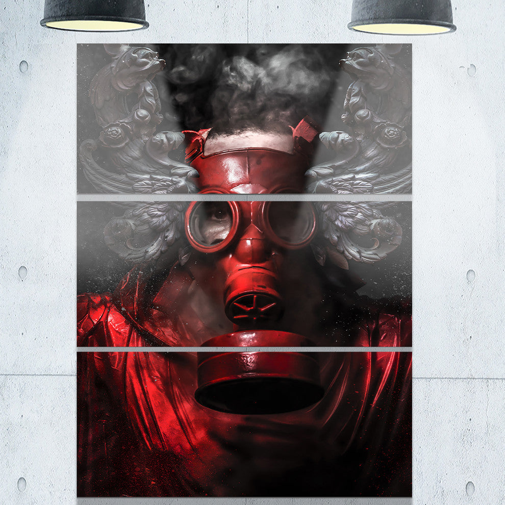 "Nuclear Attack" Glossy Metal Wall Art, 3 Panels, 28"x36"