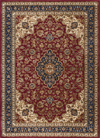 Kirsten Transitional Border Area Rug, Red, 10'6"x14'6"