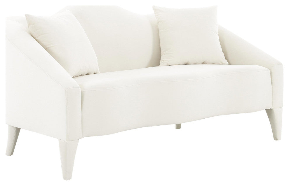 TOV Furniture Naya Cream Velvet Loveseat