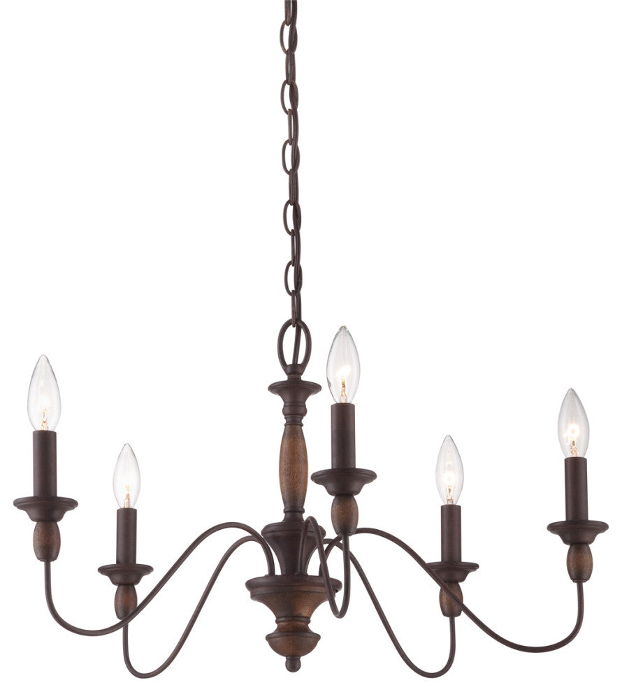 Holbrook 5-Light Chandelier, Tuscan Brown