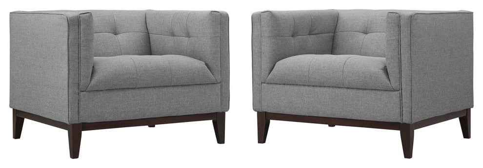 Modern Light Gray Serve Armchairs Set of 2