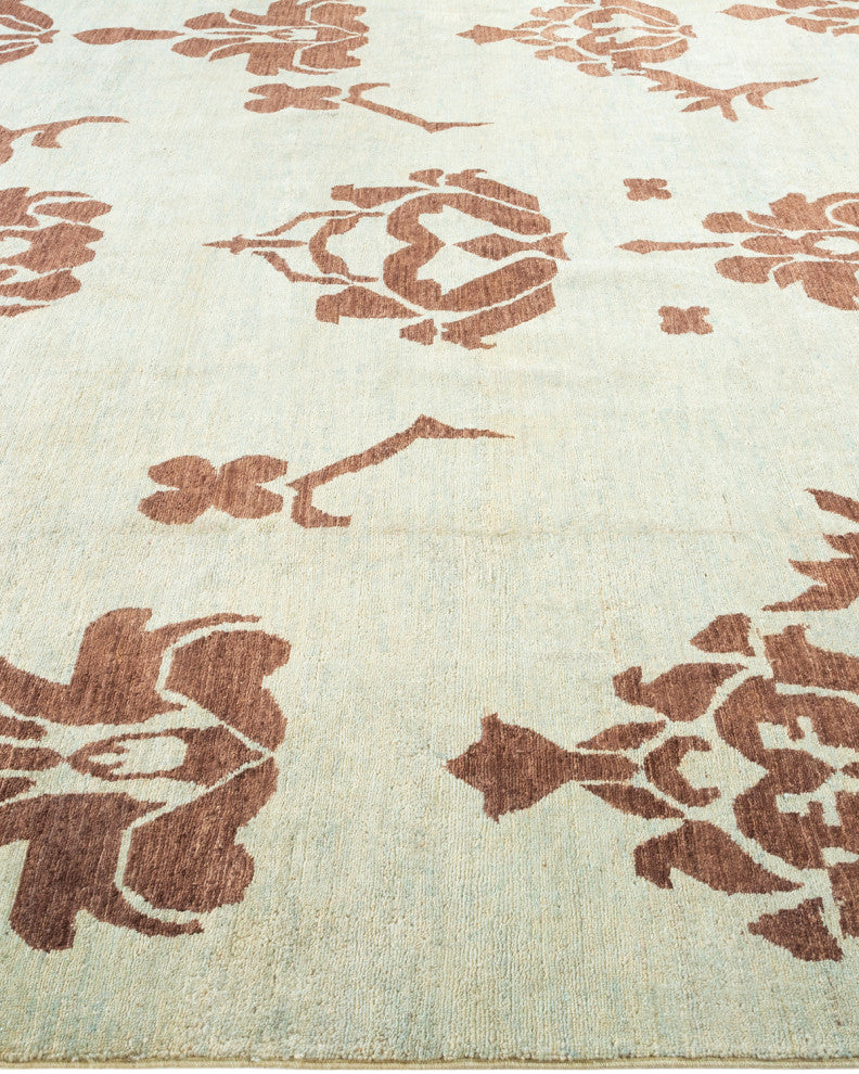 Eclectic, One-of-a-Kind Handmade Area Rug Ivory, 7'9"x9'10"