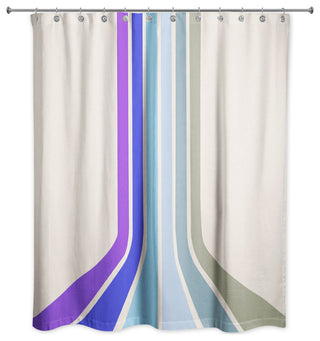 Retro Stripes 2 71x74 Shower Curtain
