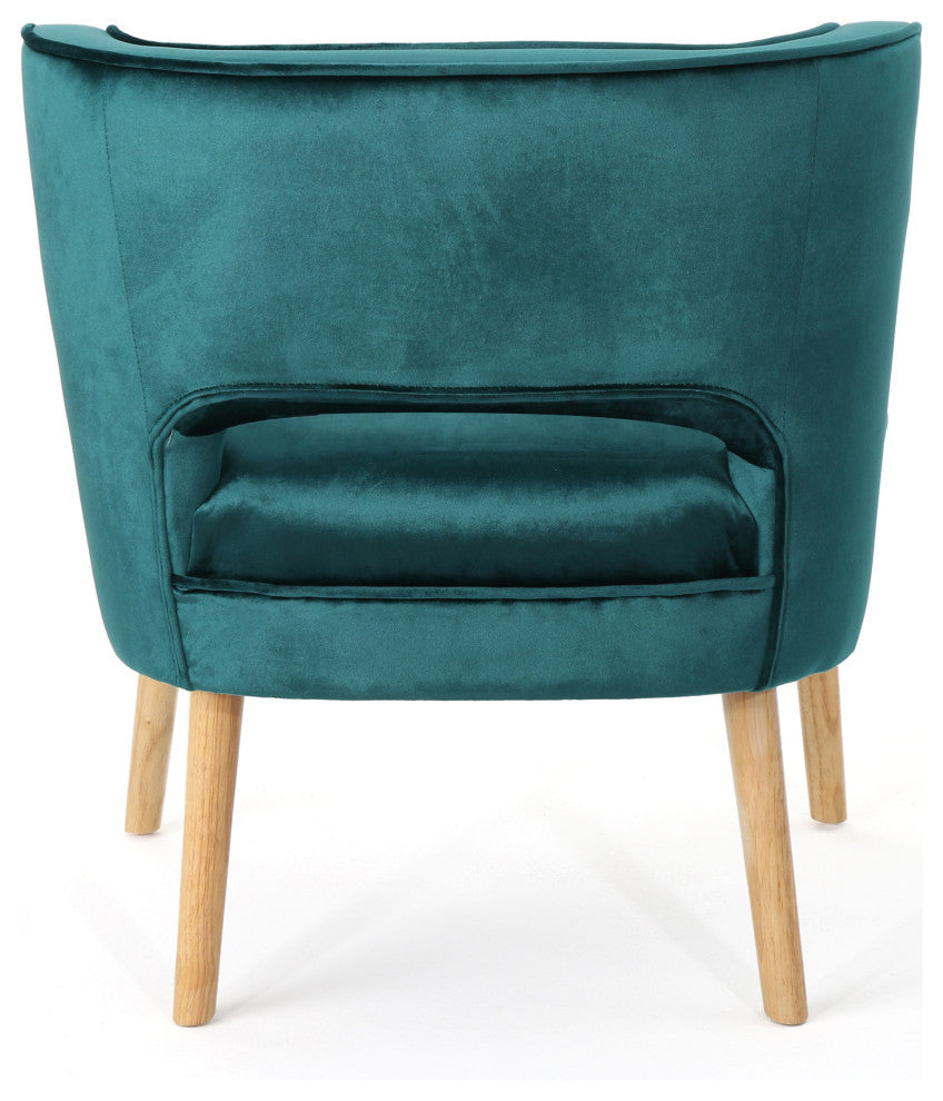 GDF Studio Michaela Mid Century Velvet Accent Chair, Teal