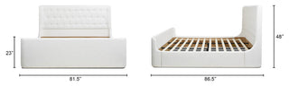 Brooks Contemporary Tufted Shelter Platform Bed, Antique White Polyester, King